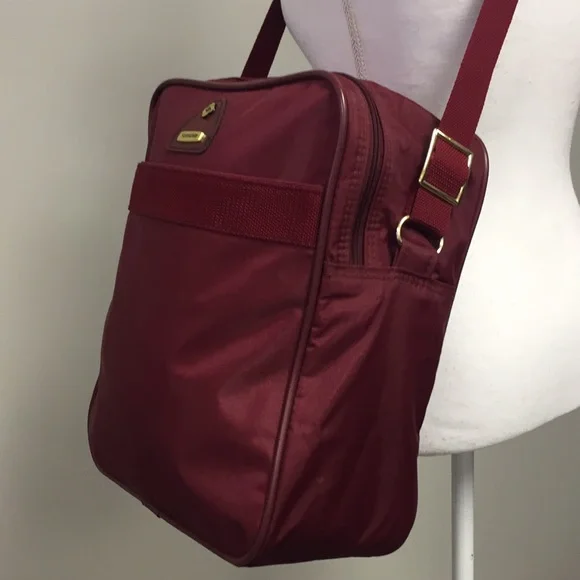 Vintage Samsonite "Port of Entry 1" 2 pc. Burgundy Luggage Set 1980's Ca… - Picture 9 of 16